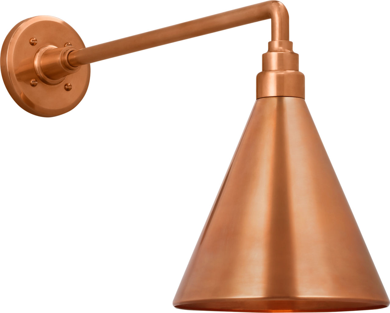 Academy 17.5" Mack Barn Light in Soft Copper with 9" Conical Savannah Shade