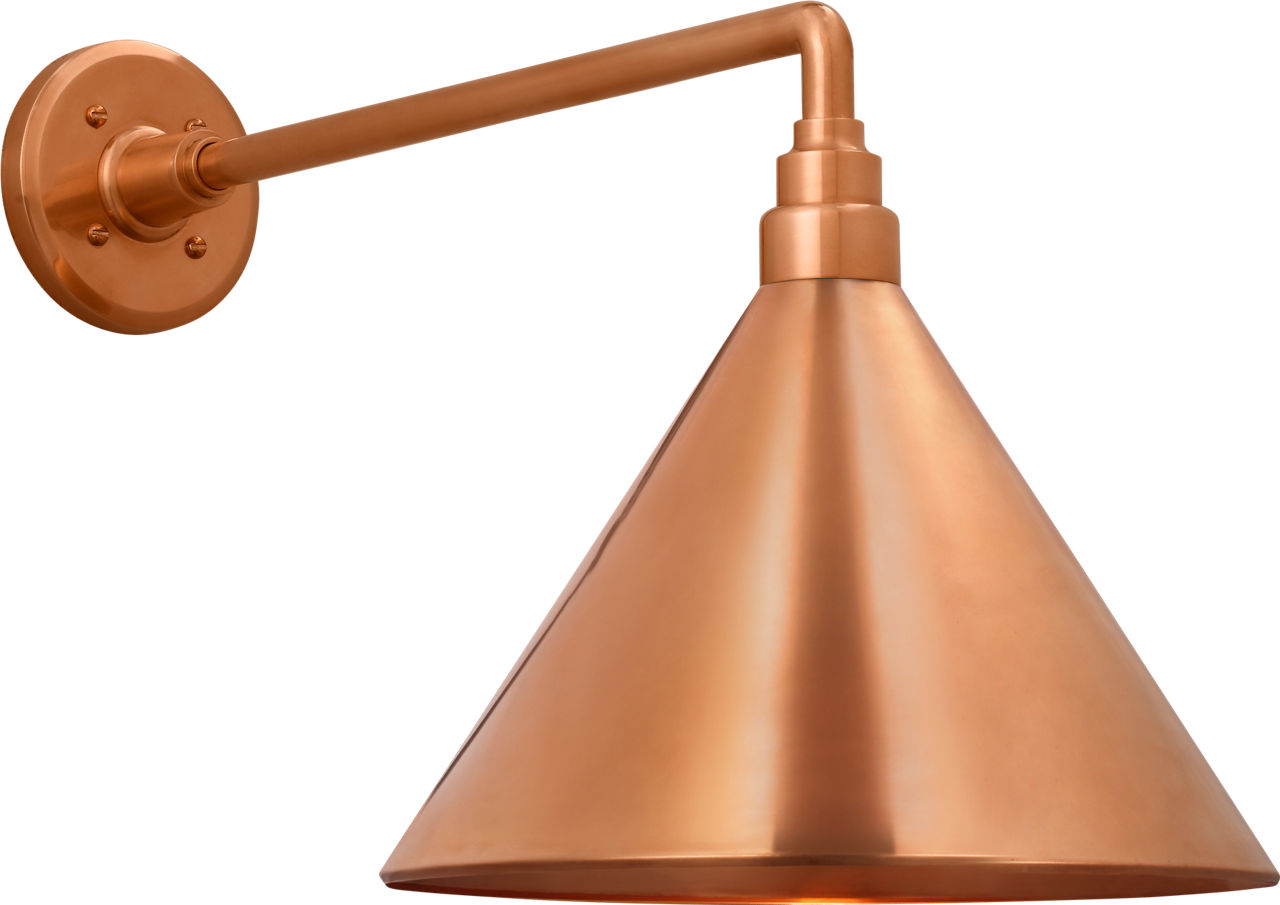 Academy 17.5" Mack Barn Light in Soft Copper with 12.5" Conical Savannah Shade