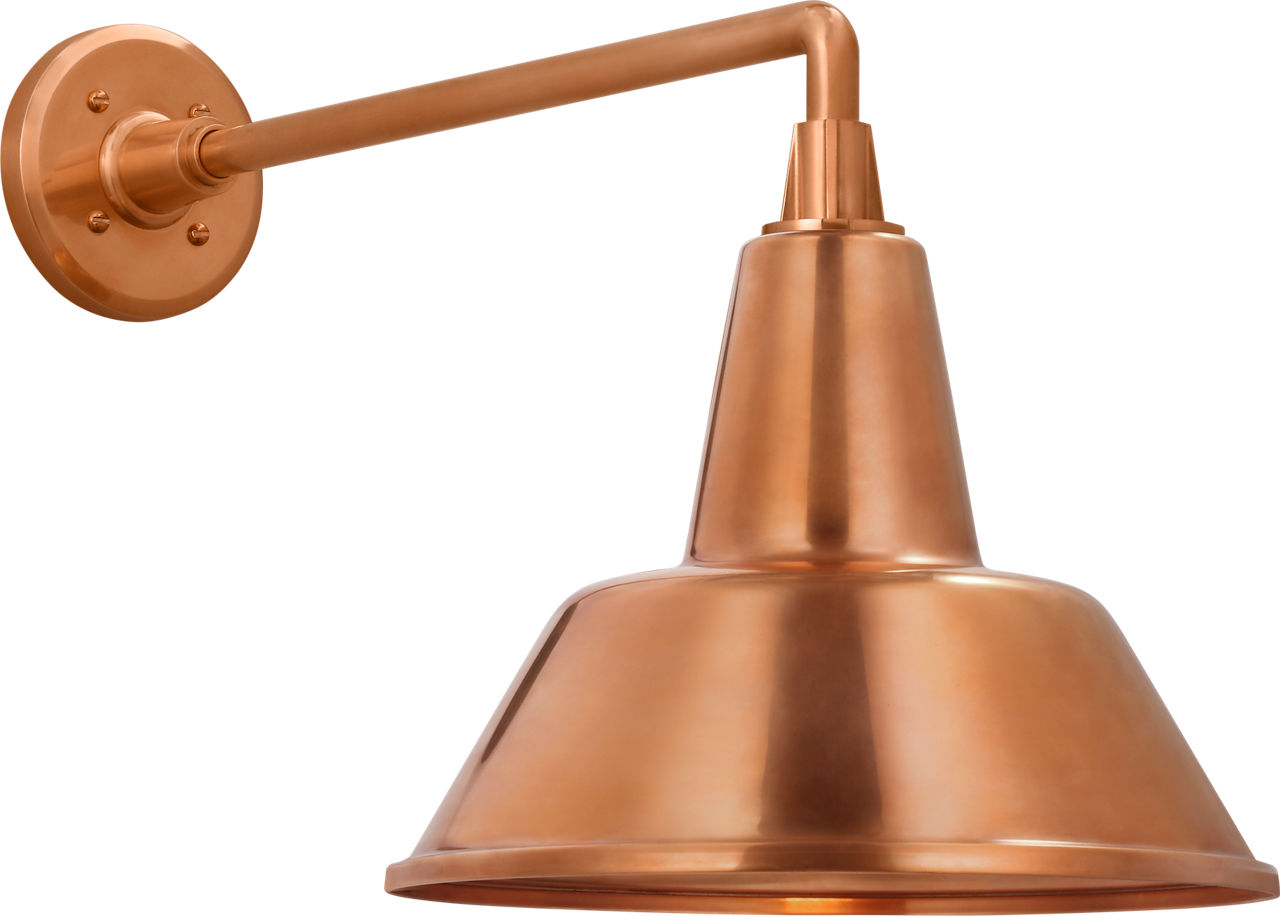 Academy 17.5" Mack Barn Light in Soft Copper with 12.5" Bowers Shade