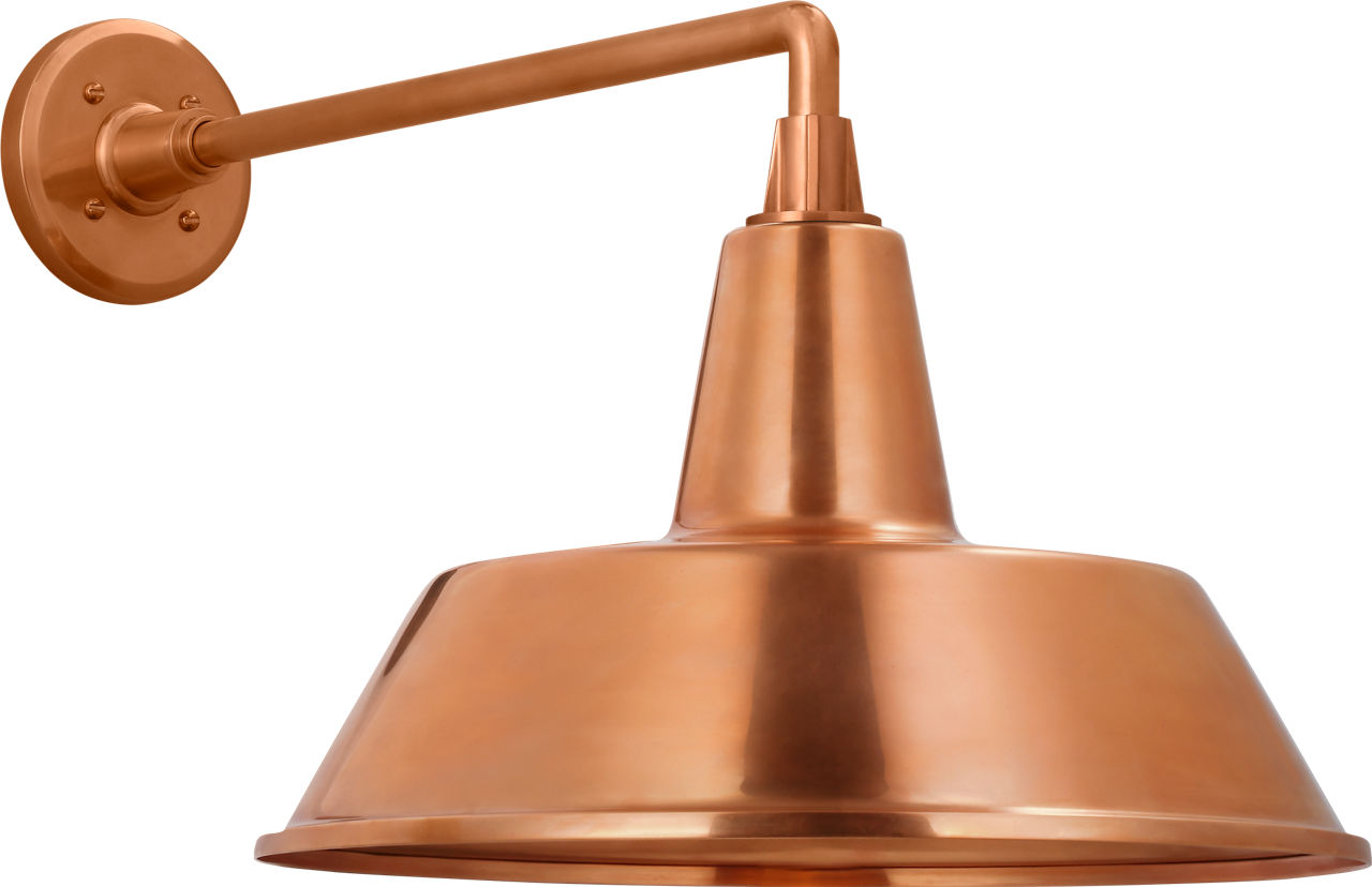 Academy 17.5" Mack Barn Light in Soft Copper with 16" Bowers Shade
