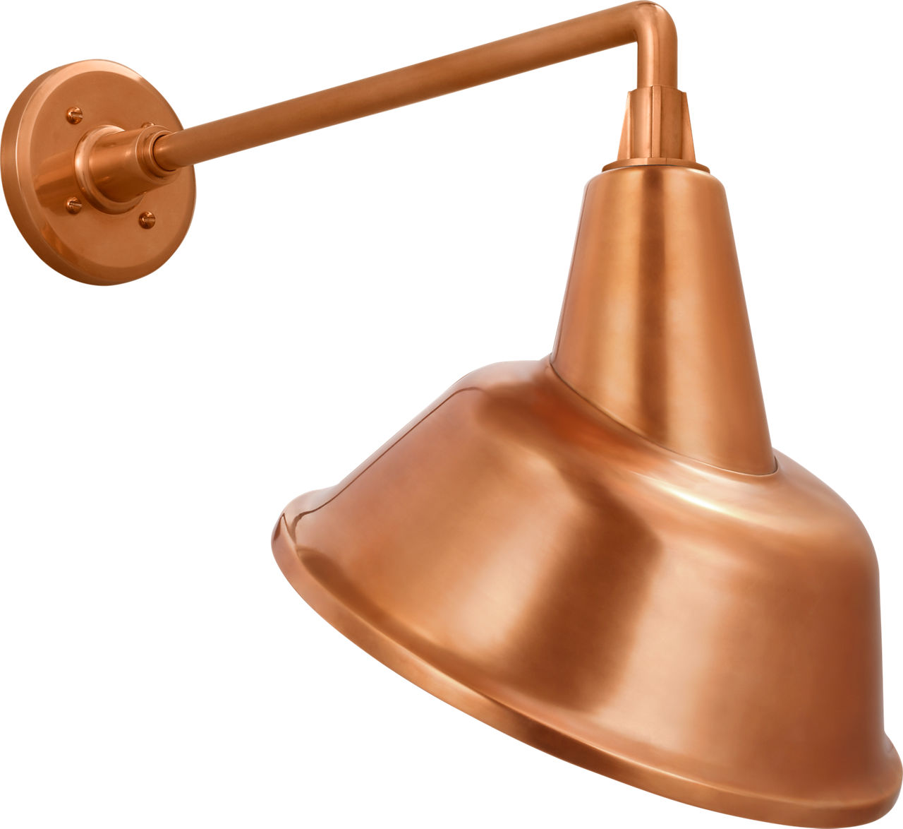 Academy 17.5" Mack Barn Light in Soft Copper with 12.5" Tilted Bowers Shade