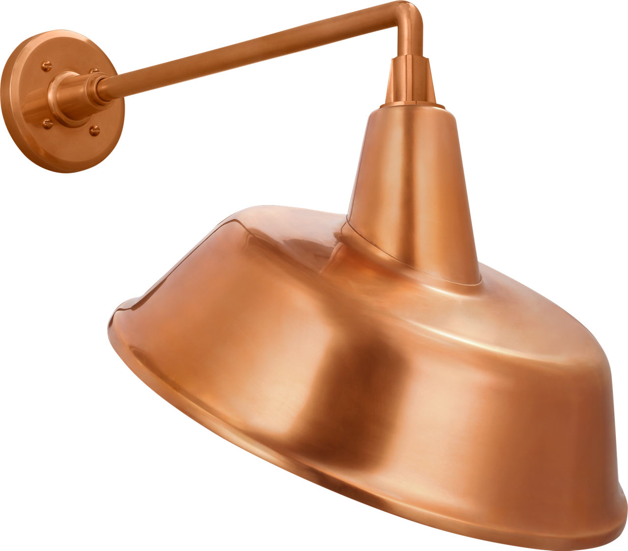Academy 17.5" Mack Barn Light in Soft Copper with 16" Tilted Bowers Shade