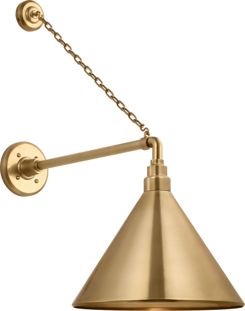 Academy 17.5" Anchored Mack Barn Light in Hand-Rubbed Antique Brass with 12.5" Conical Savannah Shade