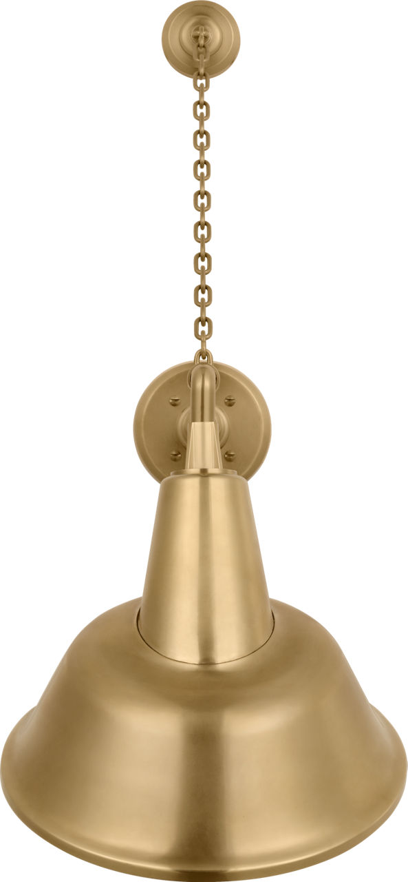 Academy 17.5" Anchored Mack Barn Light in Hand-Rubbed Antique Brass with 12.5" Tilted Bowers Shade