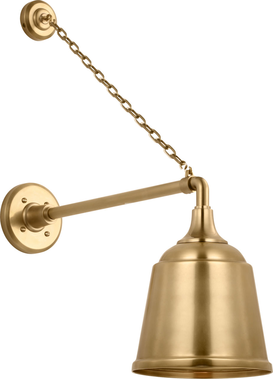 Academy 17.5" Anchored Mack Barn Light in Hand-Rubbed Antique Brass with 8" Rockhouse Shade