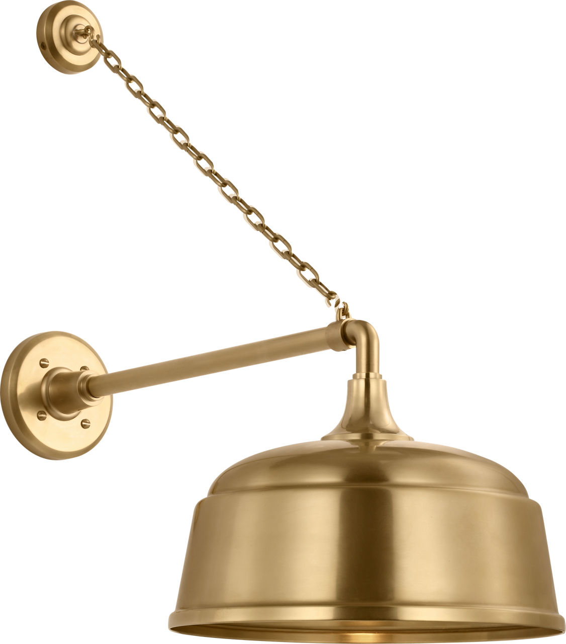 Academy 17.5" Anchored Mack Barn Light in Hand-Rubbed Antique Brass with 12.5" Rockhouse Shade