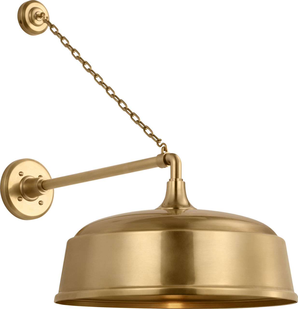 Academy 17.5" Anchored Mack Barn Light in Hand-Rubbed Antique Brass with 16" Rockhouse Shade
