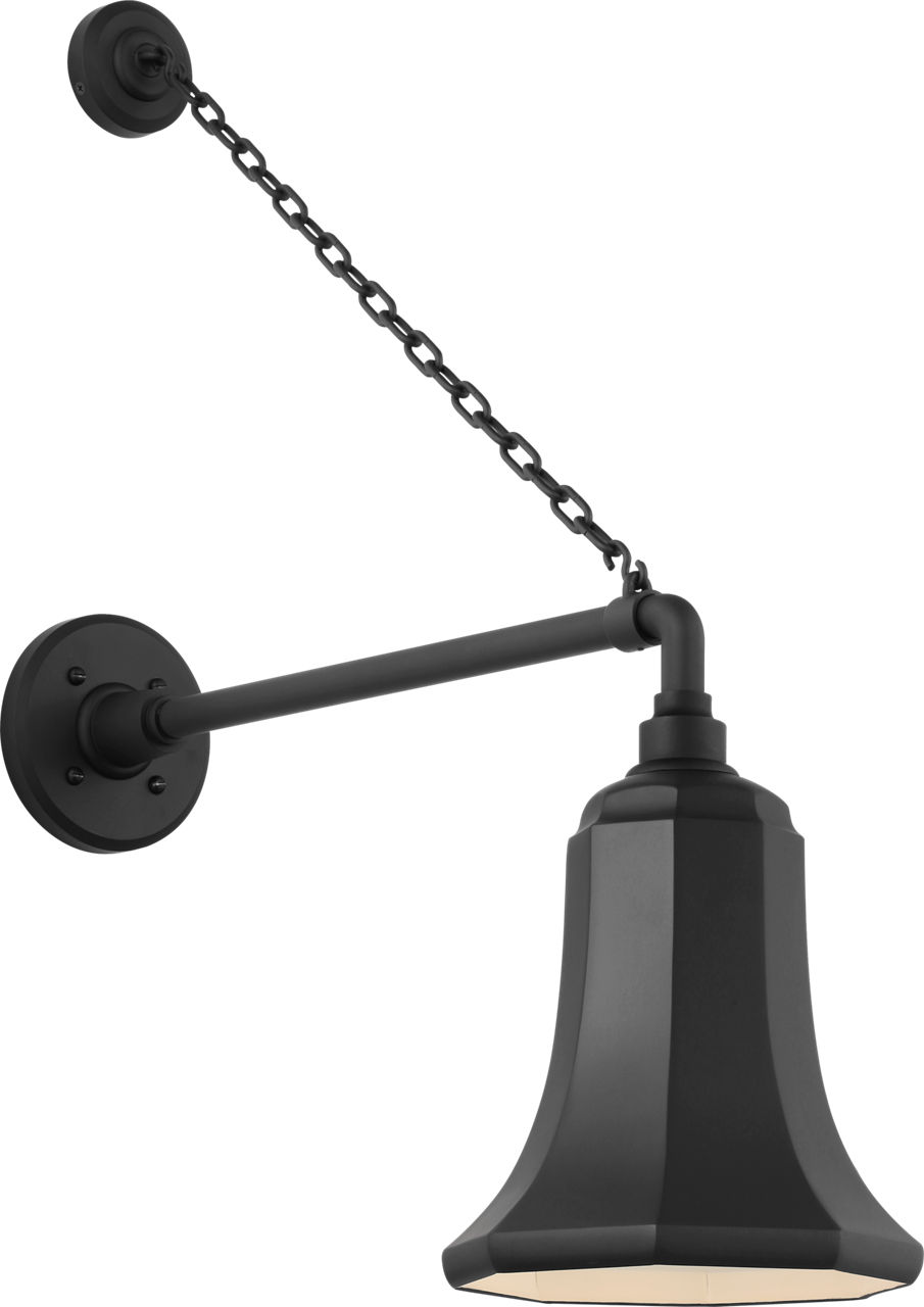 Academy 17.5" Anchored Mack Barn Light in Matte Black with 7.5" Savannah Shade