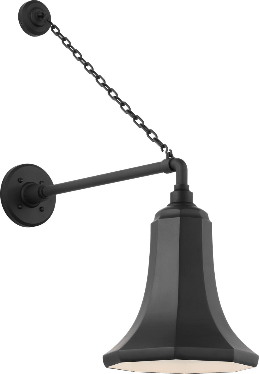 Academy 17.5" Anchored Mack Barn Light in Matte Black with 9.25" Savannah Shade