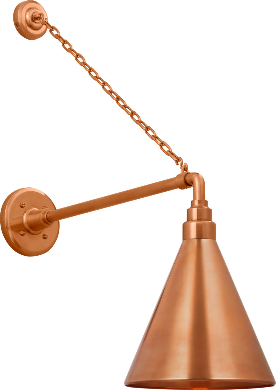 Academy 17.5" Anchored Mack Barn Light in Soft Copper with 9" Conical Savannah Shade