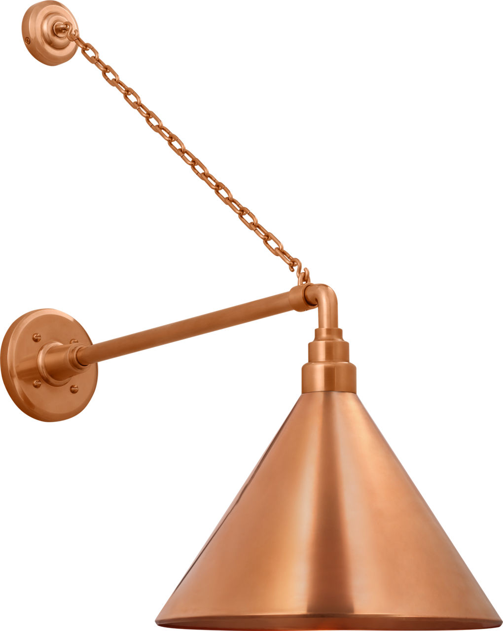 Academy 17.5" Anchored Mack Barn Light in Soft Copper with 12.5" Conical Savannah Shade