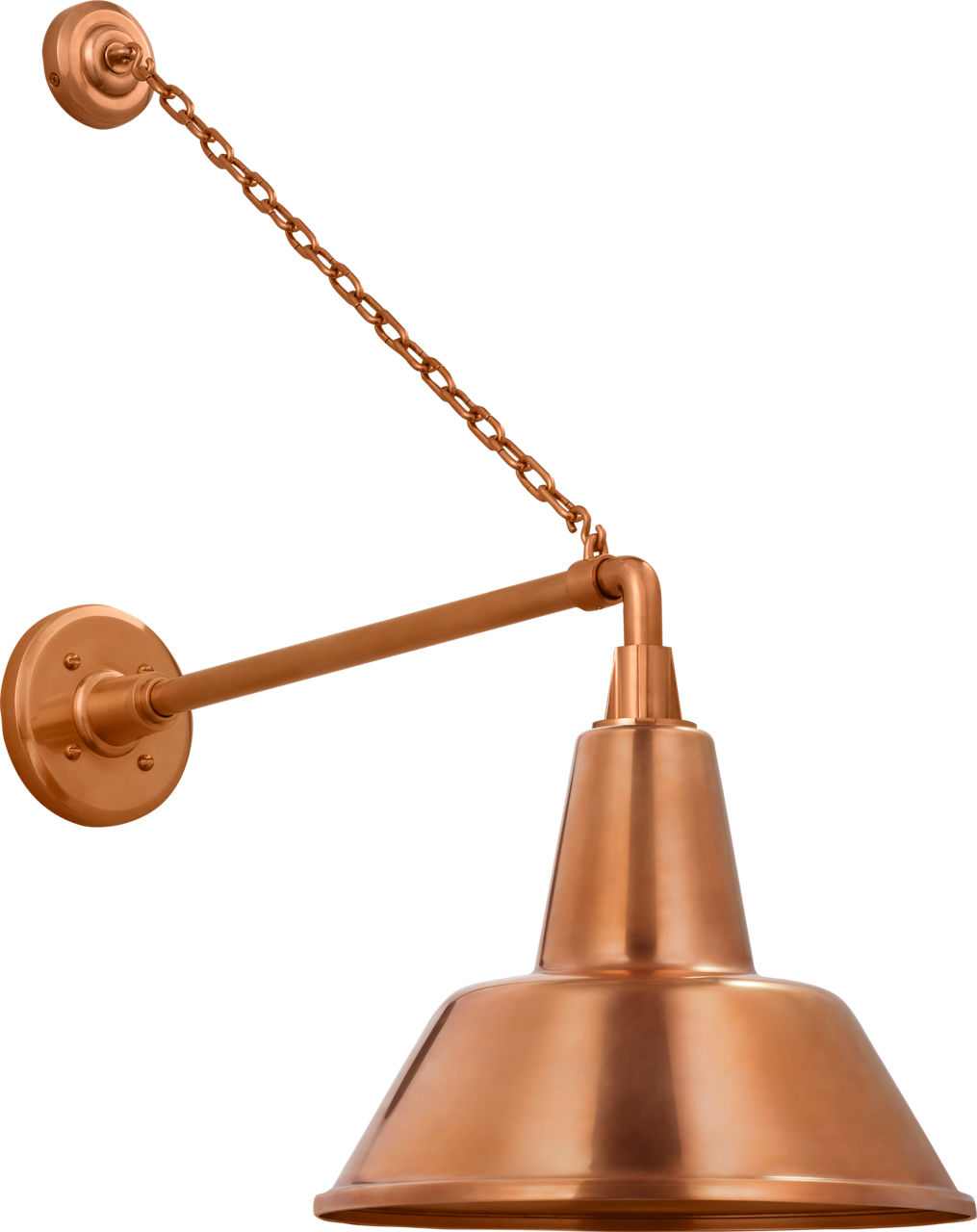 Academy 17.5" Anchored Mack Barn Light in Soft Copper with 12.5" Bowers Shade