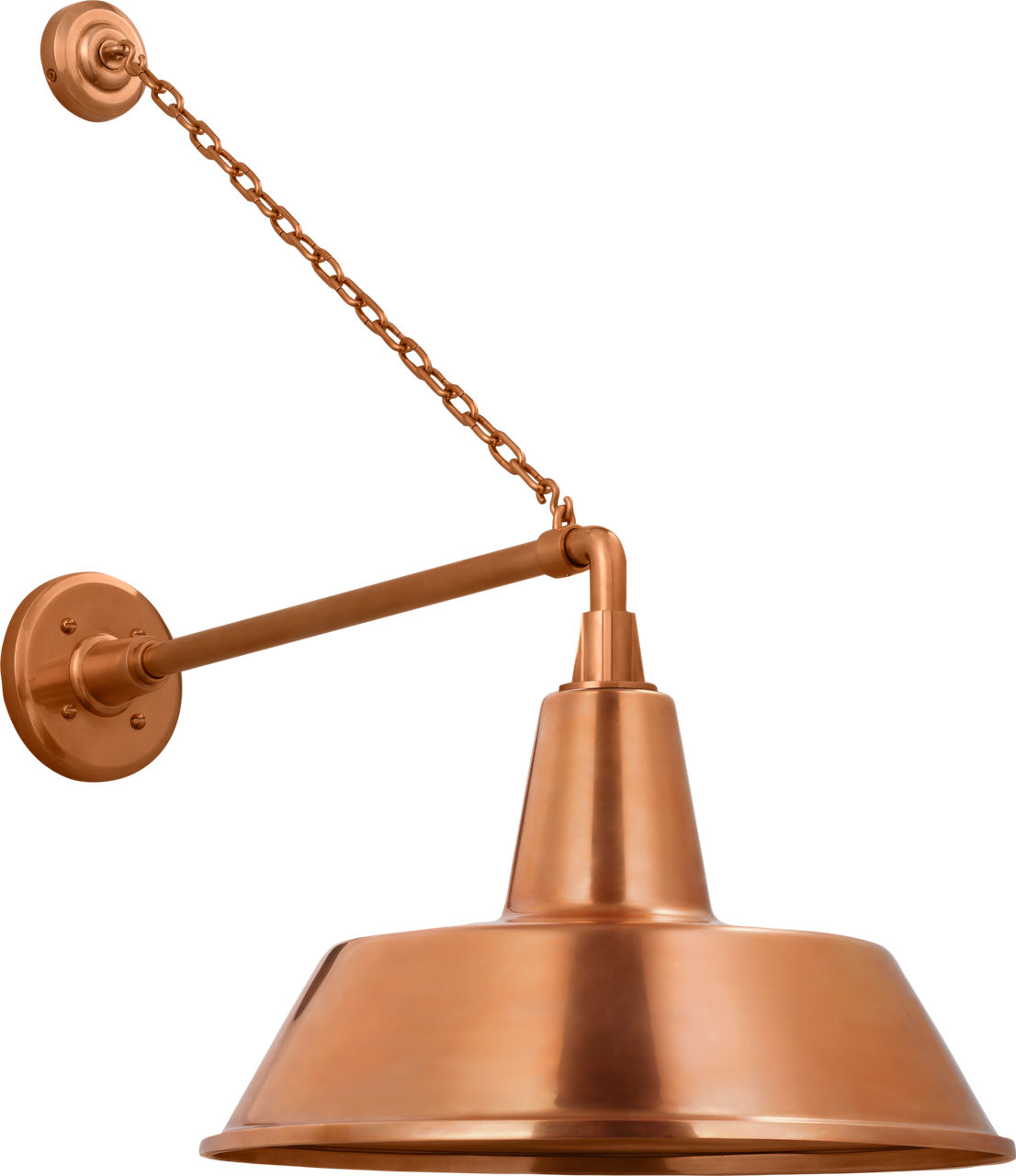 Academy 17.5" Anchored Mack Barn Light in Soft Copper with 16" Bowers Shade