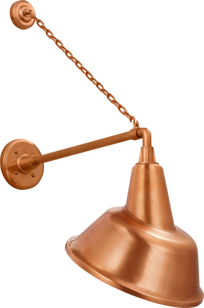 Academy 17.5" Anchored Mack Barn Light in Soft Copper with 12.5" Tilted Bowers Shade