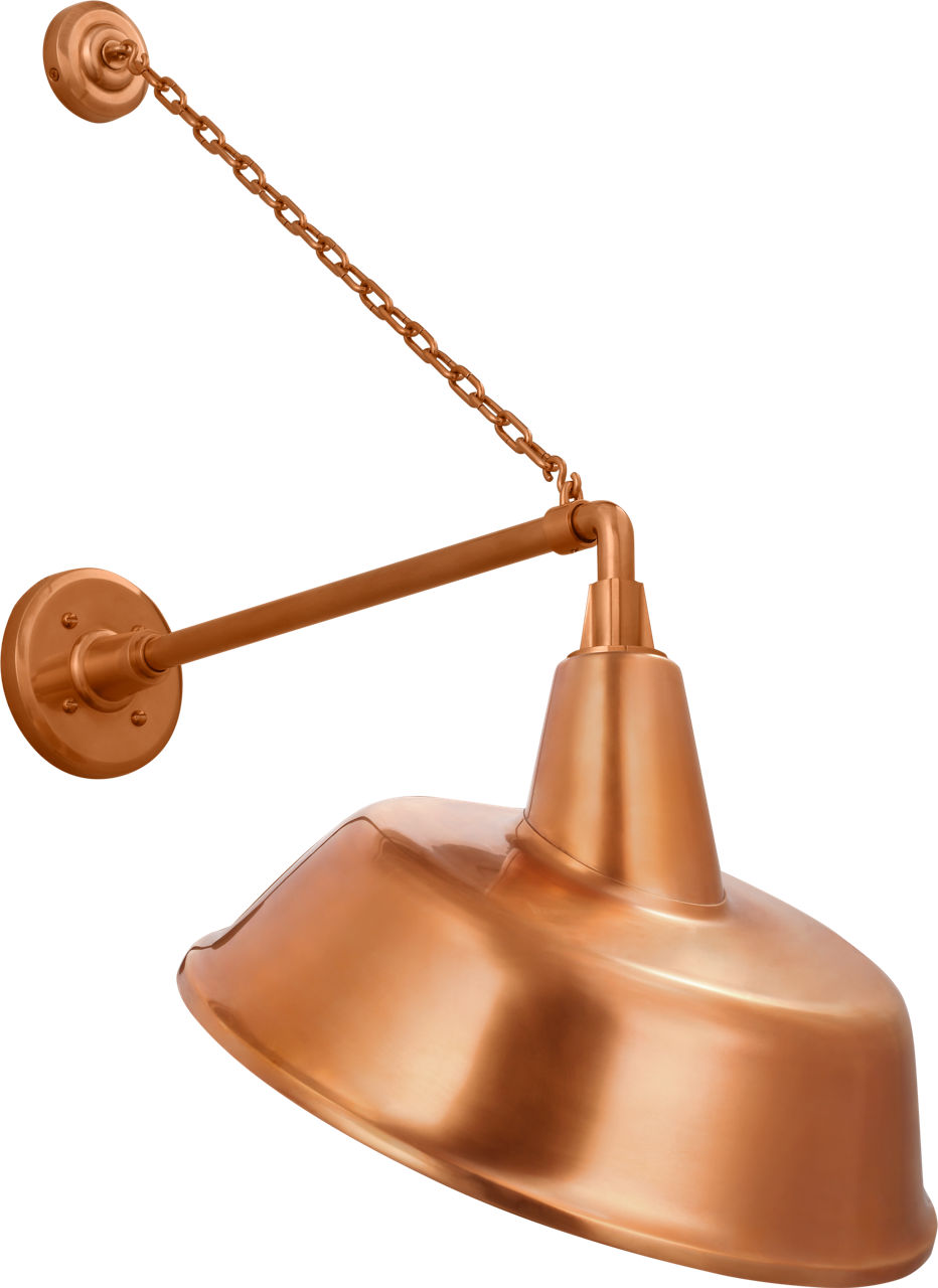 Academy 17.5" Anchored Mack Barn Light in Soft Copper with 16" Tilted Bowers Shade