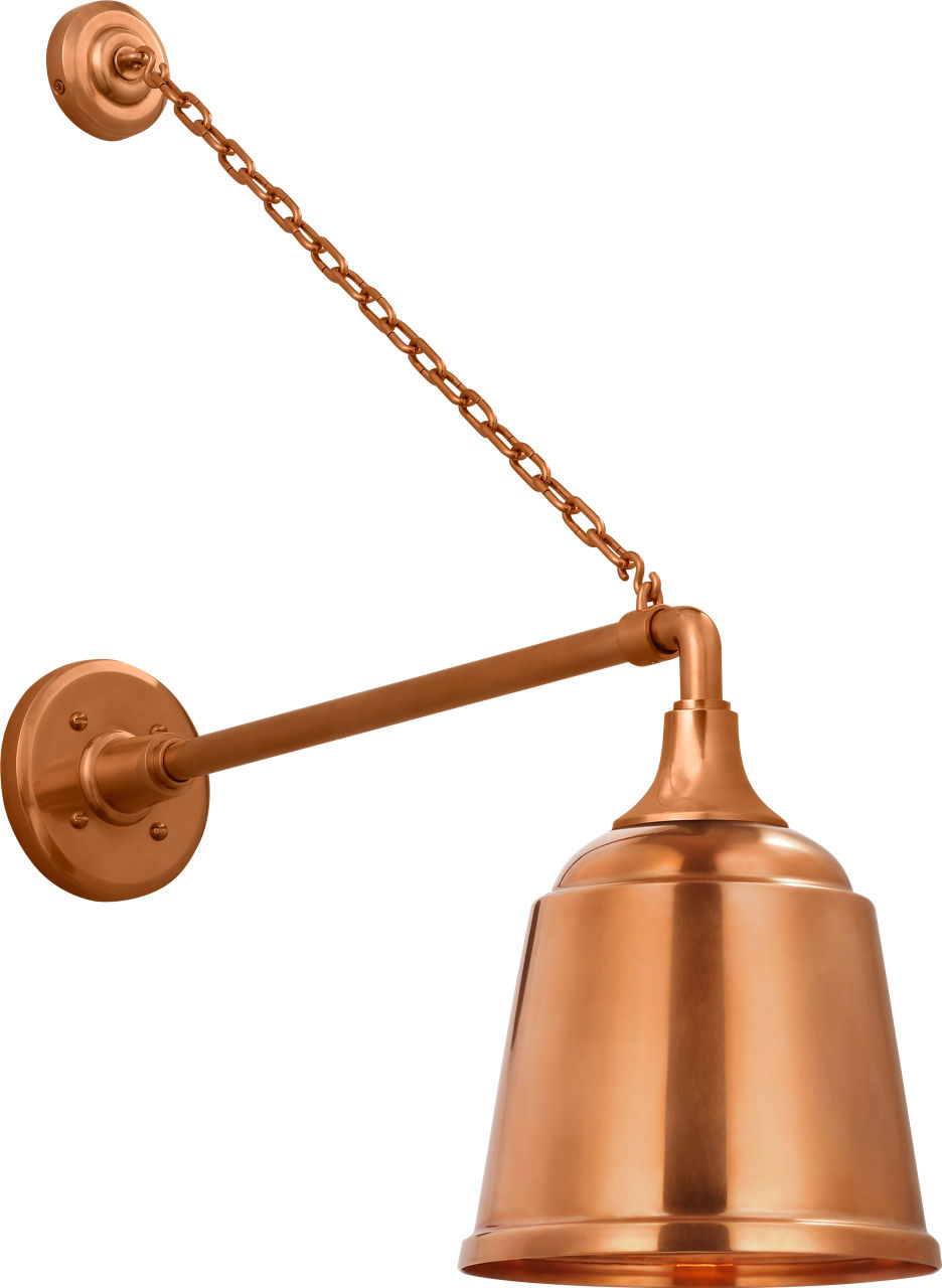 Academy 17.5" Anchored Mack Barn Light in Soft Copper with 8" Rockhouse Shade