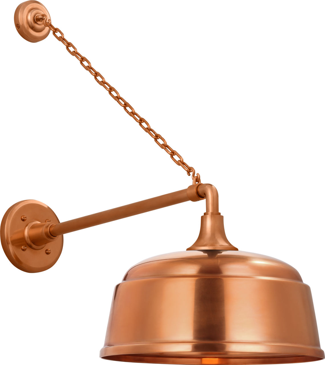 Academy 17.5" Anchored Mack Barn Light in Soft Copper with 12.5" Rockhouse Shade