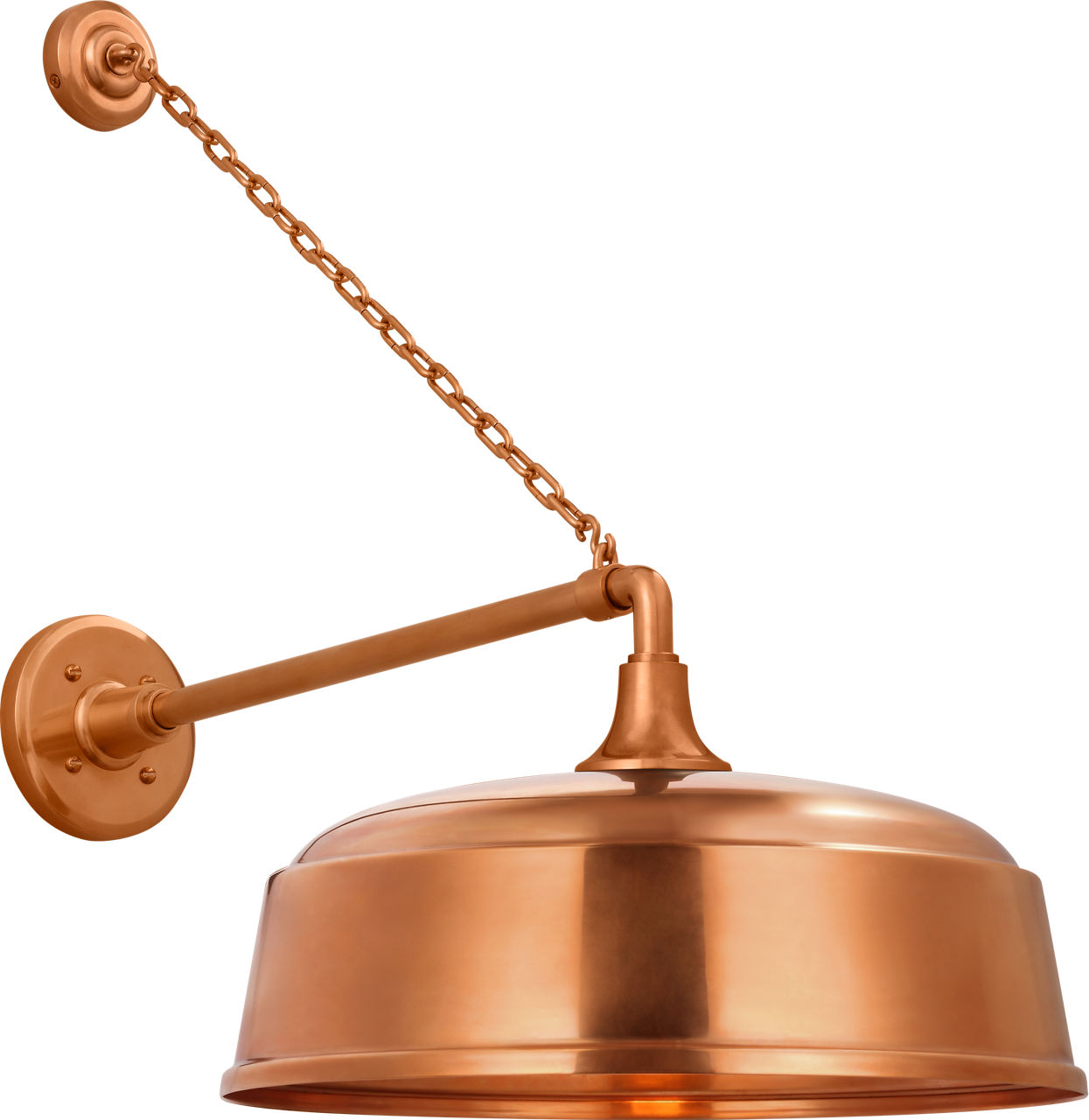 Academy 17.5" Anchored Mack Barn Light in Soft Copper with 16" Rockhouse Shade