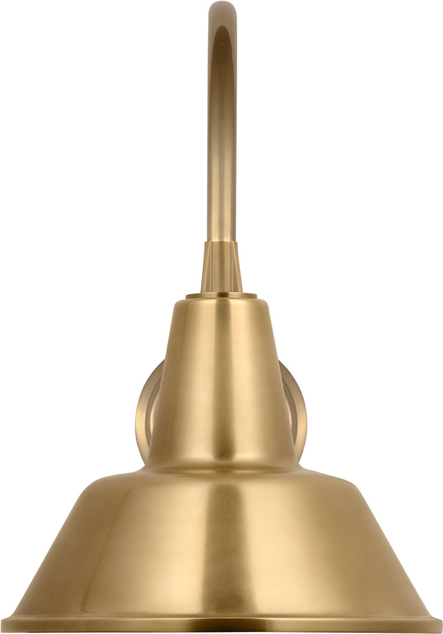 Academy 11" Arched Mack Barn Light in Hand-Rubbed Antique Brass with 12.5" Hand-Rubbed Antique Brass Bowers Shade