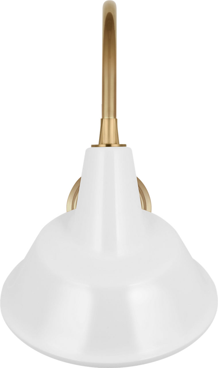 Academy 11" Arched Mack Barn Light in Hand-Rubbed Antique Brass with 12.5" White Tilted Bowers Shade