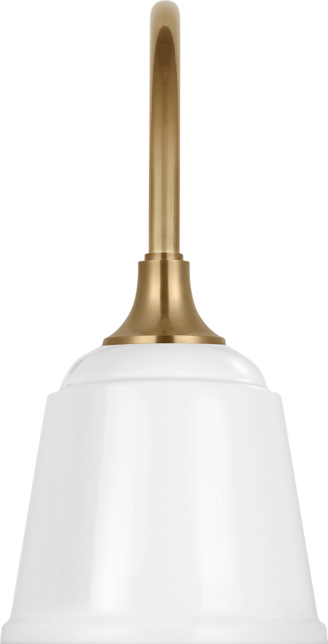 Academy 11" Arched Mack Barn Light in Hand-Rubbed Antique Brass with 8" White Rockhouse Shade