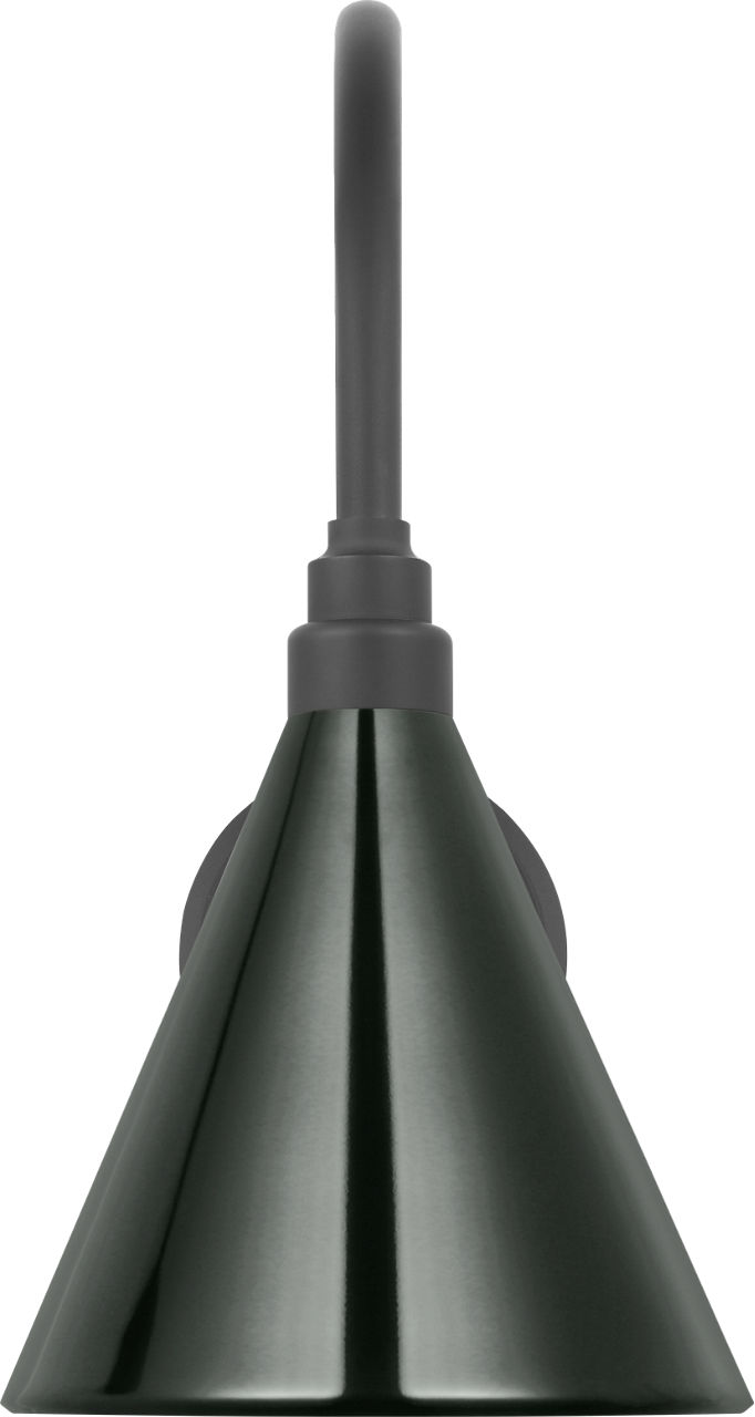 Academy 11" Arched Mack Barn Light in Matte Black with 9" Green Conical Savannah Shade