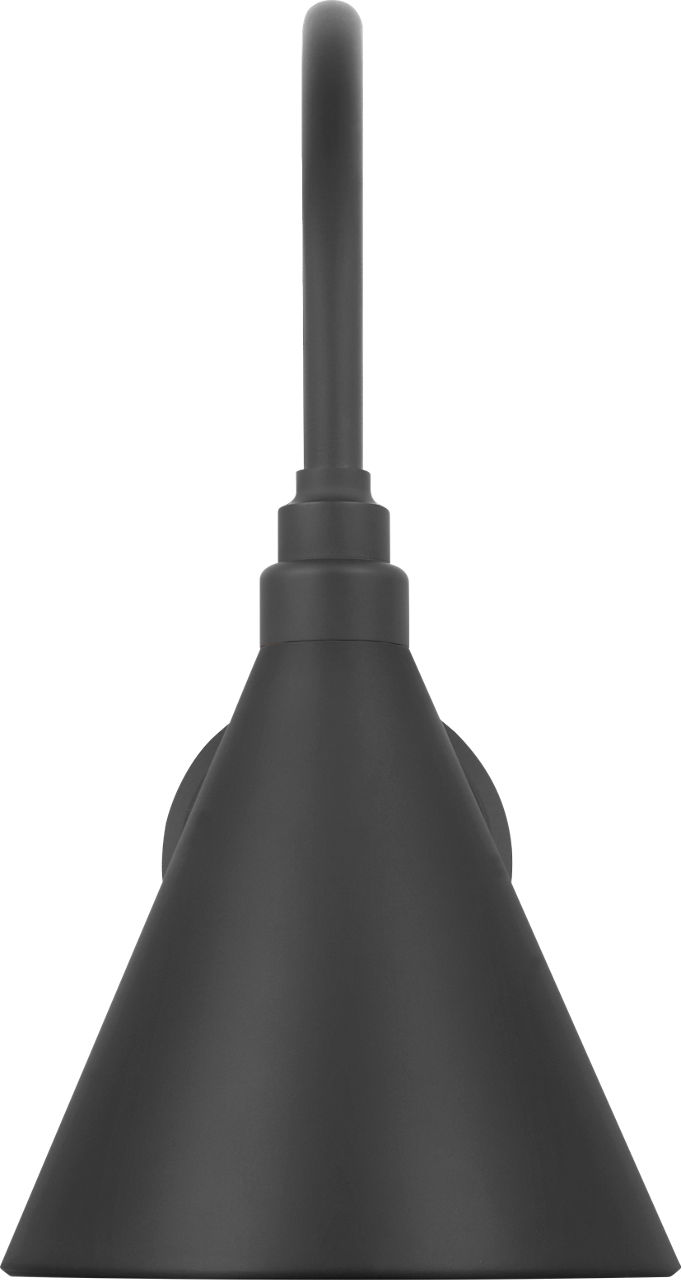 Academy 11" Arched Mack Barn Light in Matte Black with 9" Matte Black Conical Savannah Shade