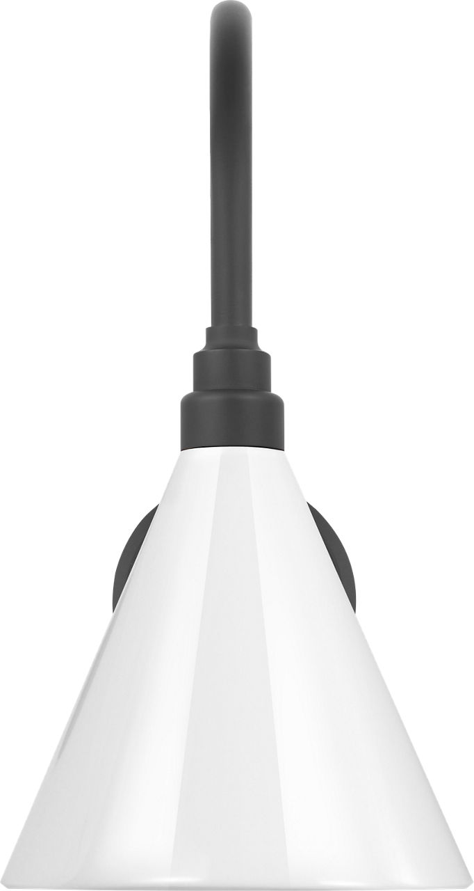 Academy 11" Arched Mack Barn Light in Matte Black with 9" White Conical Savannah Shade