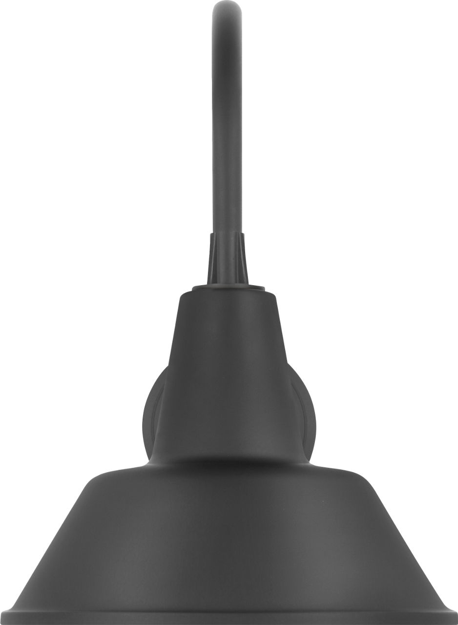 Academy 11" Arched Mack Barn Light in Matte Black with 12.5" Matte Black Bowers Shade