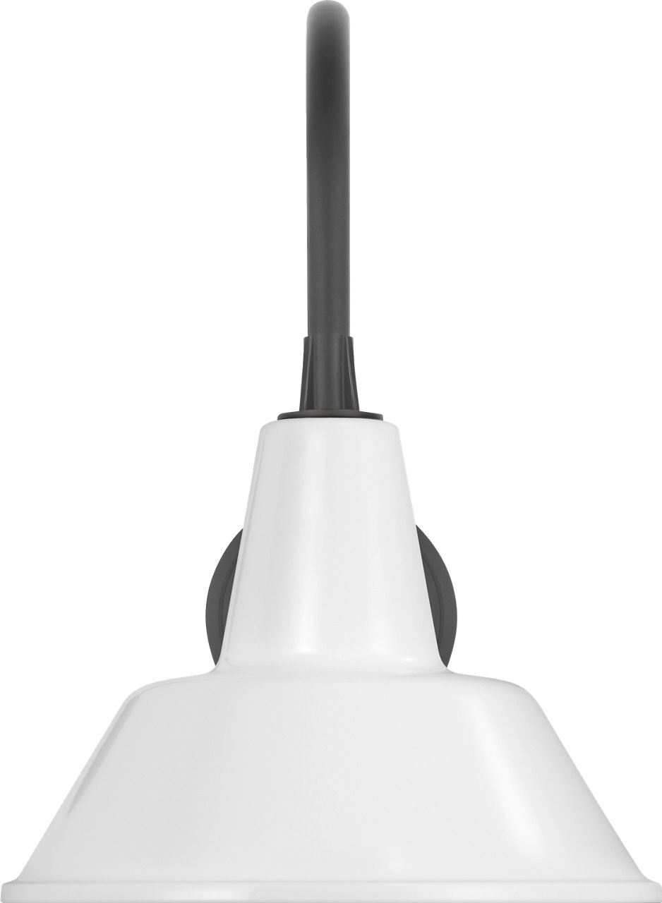 Academy 11" Arched Mack Barn Light in Matte Black with 12.5" White Bowers Shade