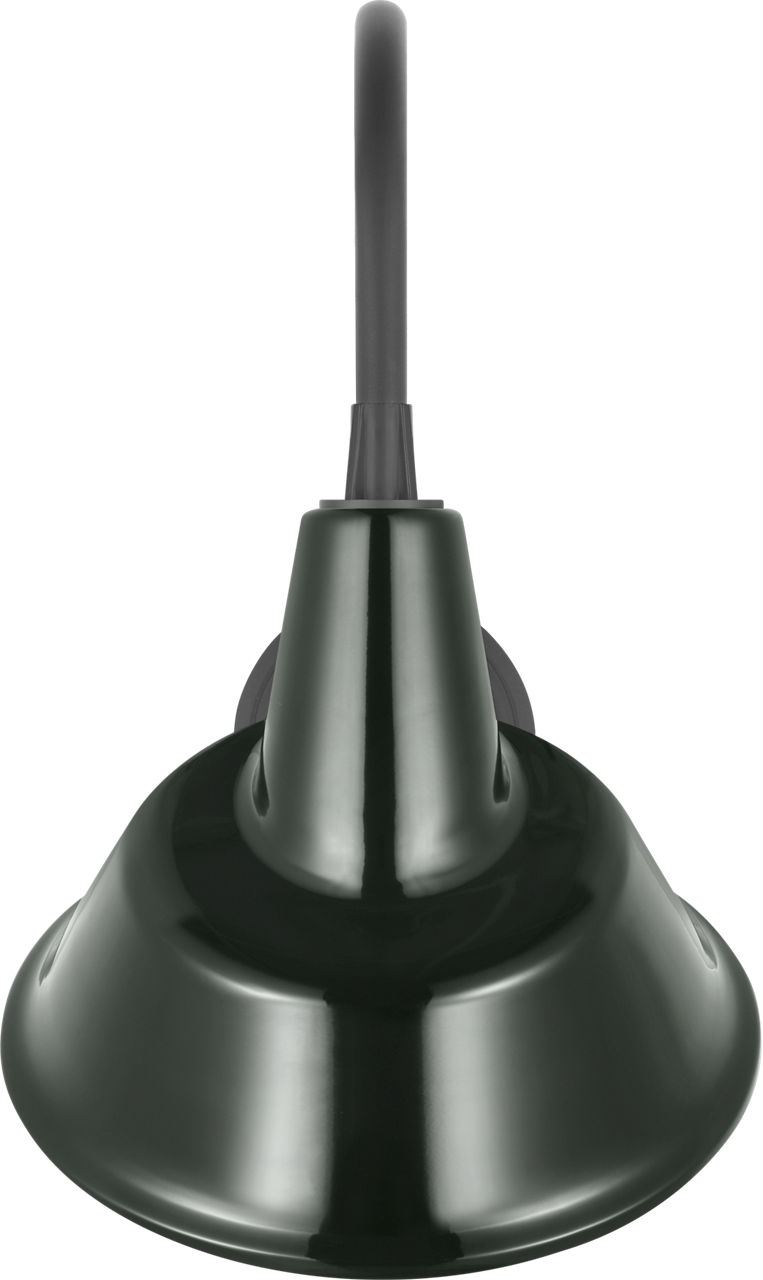 Academy 11" Arched Mack Barn Light in Matte Black with 12.5" Green Tilted Bowers Shade