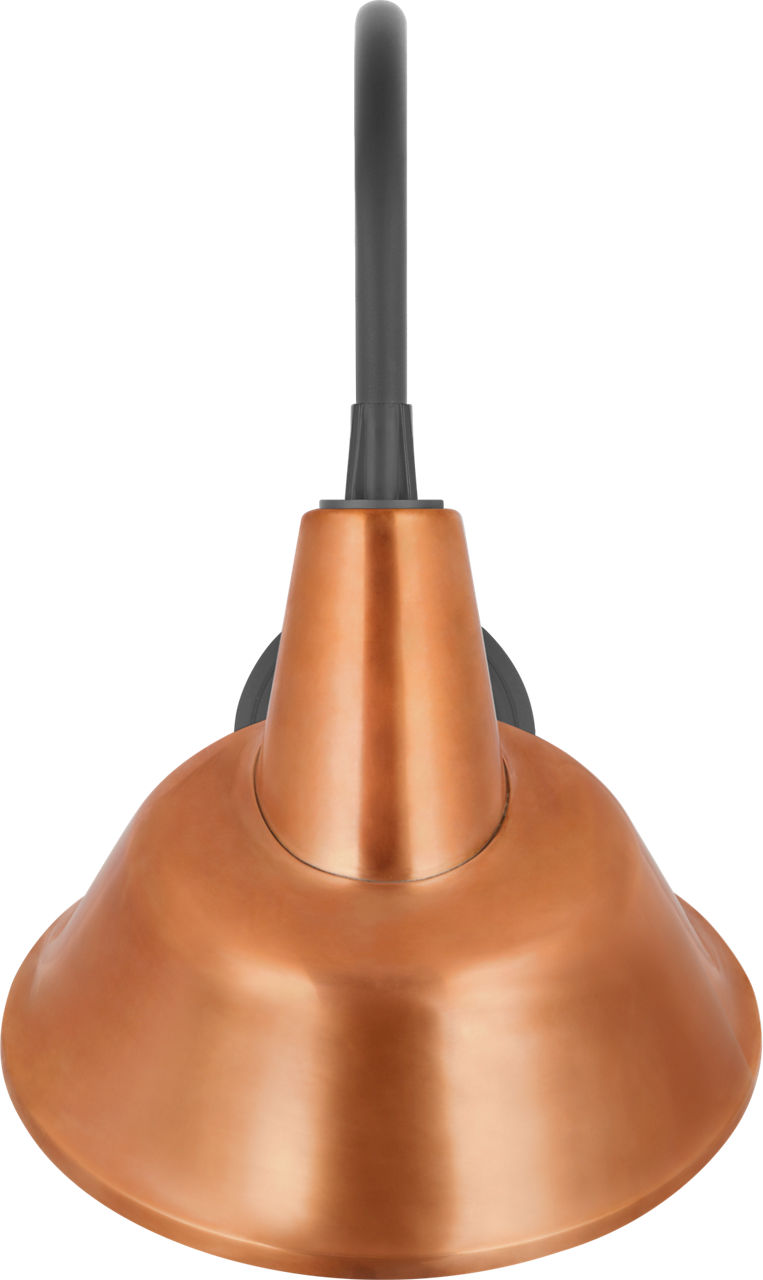 Academy 11" Arched Mack Barn Light in Matte Black with 12.5" Soft Copper Tilted Bowers Shade