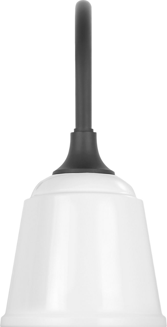 Academy 11" Arched Mack Barn Light in Matte Black with 8" White Rockhouse Shade