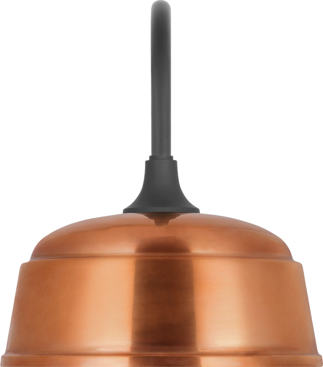 Academy 11" Arched Mack Barn Light in Matte Black with 12.5" Soft Copper Rockhouse Shade