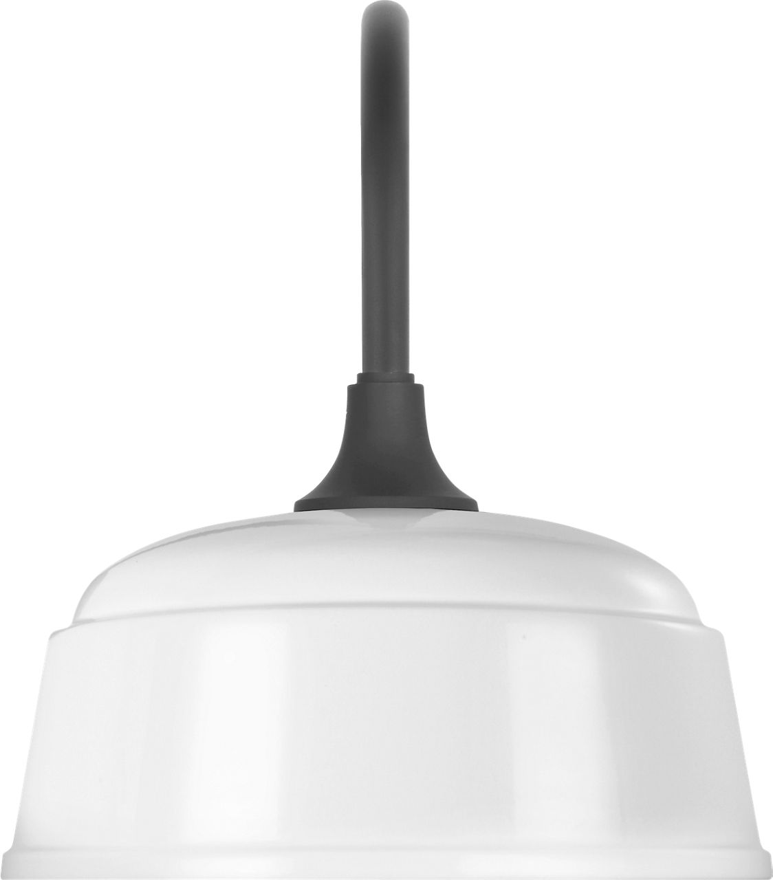 Academy 11" Arched Mack Barn Light in Matte Black with 12.5" White Rockhouse Shade