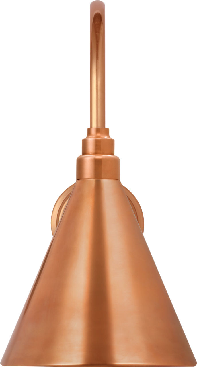 Academy 11" Arched Mack Barn Light in Soft Copper with 9" Soft Copper Conical Savannah Shade