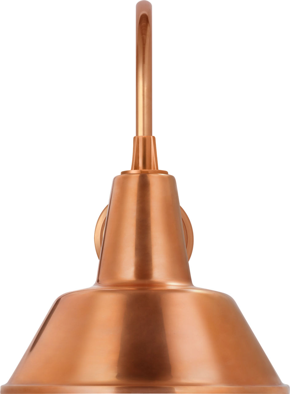 Academy 11" Arched Mack Barn Light in Soft Copper with 12.5" Soft Copper Bowers Shade