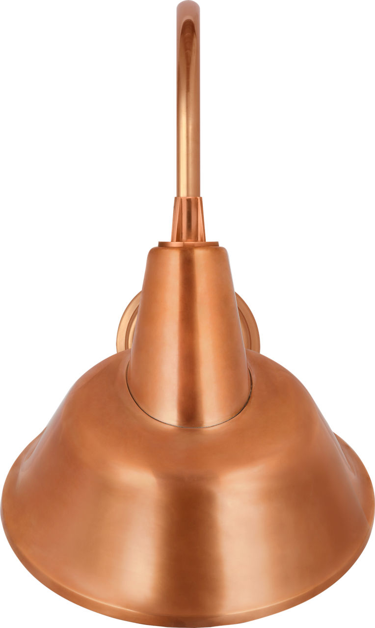 Academy 11" Arched Mack Barn Light in Soft Copper with 12.5" Soft Copper Tilted Bowers Shade
