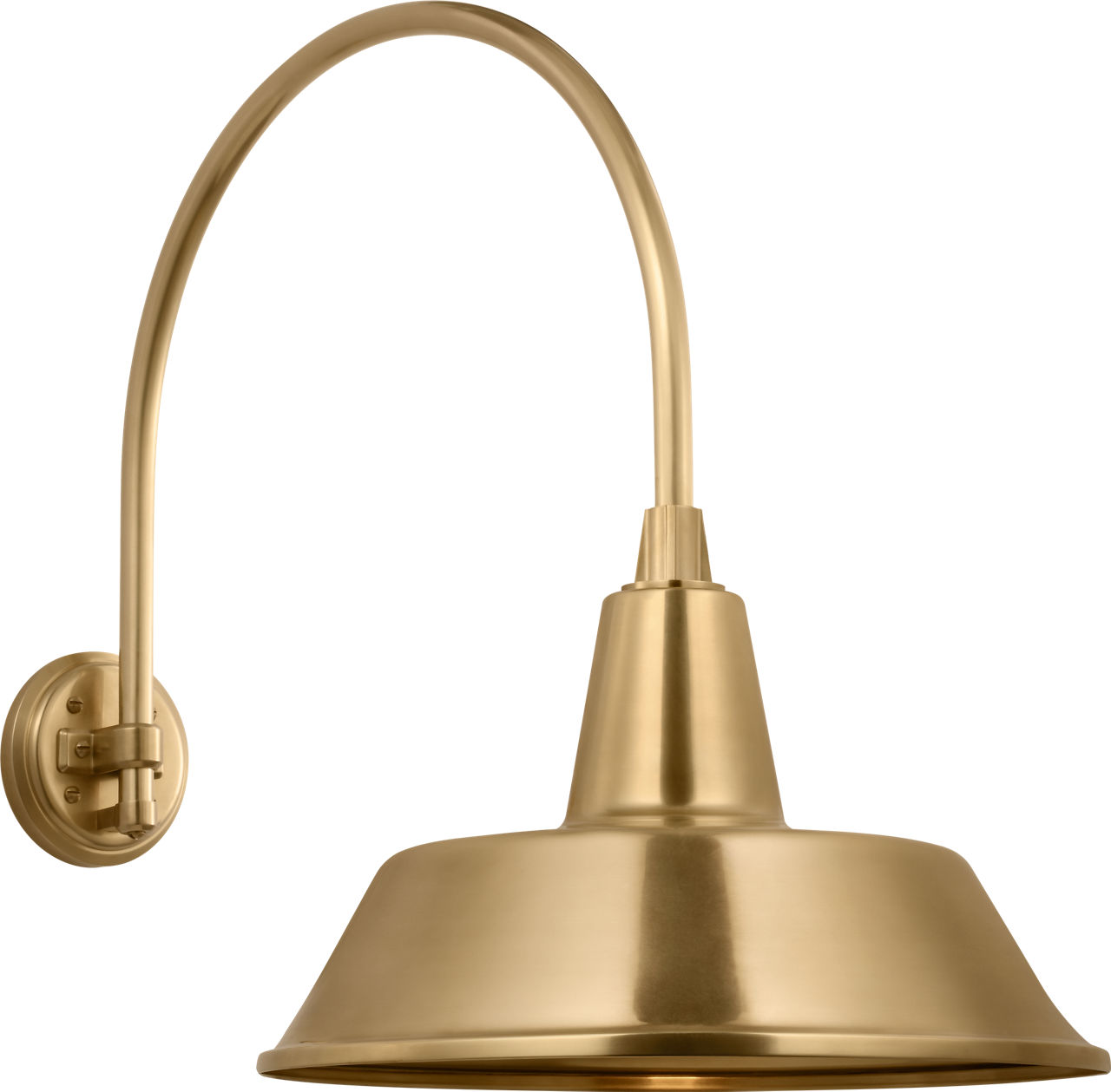 Academy 19.5" Arched Mack Barn Light in Hand-Rubbed Antique Brass with 16" Bowers Shade
