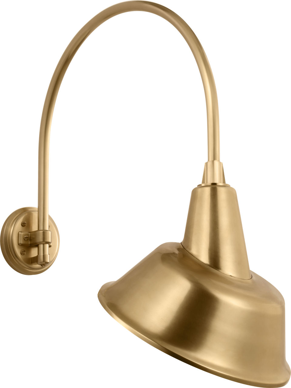 Academy 19.5" Arched Mack Barn Light in Hand-Rubbed Antique Brass with 12.5" Tilted Bowers Shade
