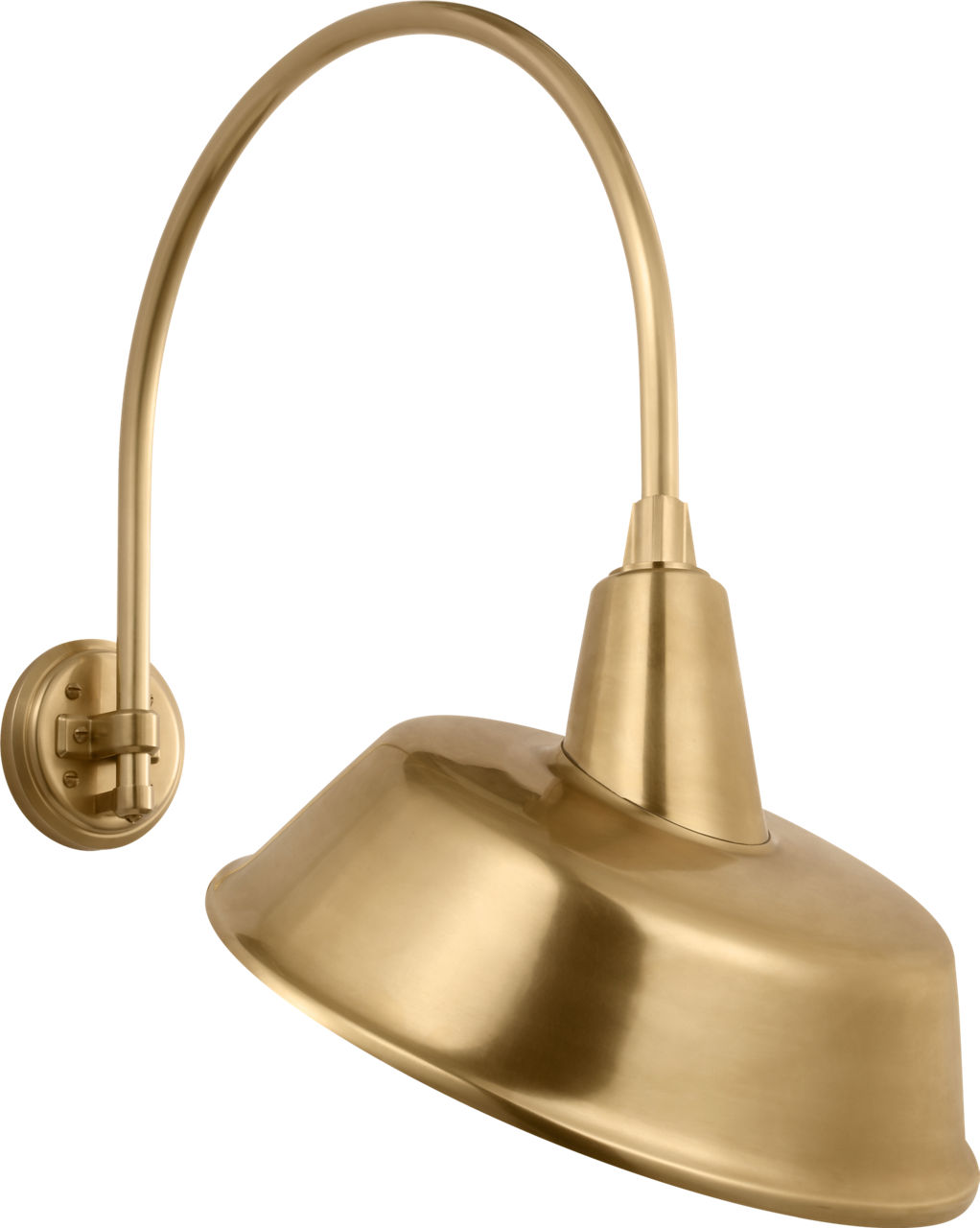 Academy 19.5" Arched Mack Barn Light in Hand-Rubbed Antique Brass with 16" Tilted Bowers Shade