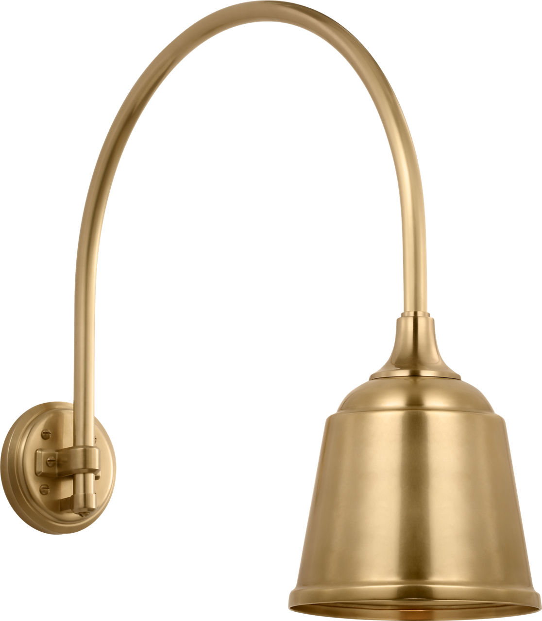 Academy 19.5" Arched Mack Barn Light in Hand-Rubbed Antique Brass with 8" Rockhouse Shade