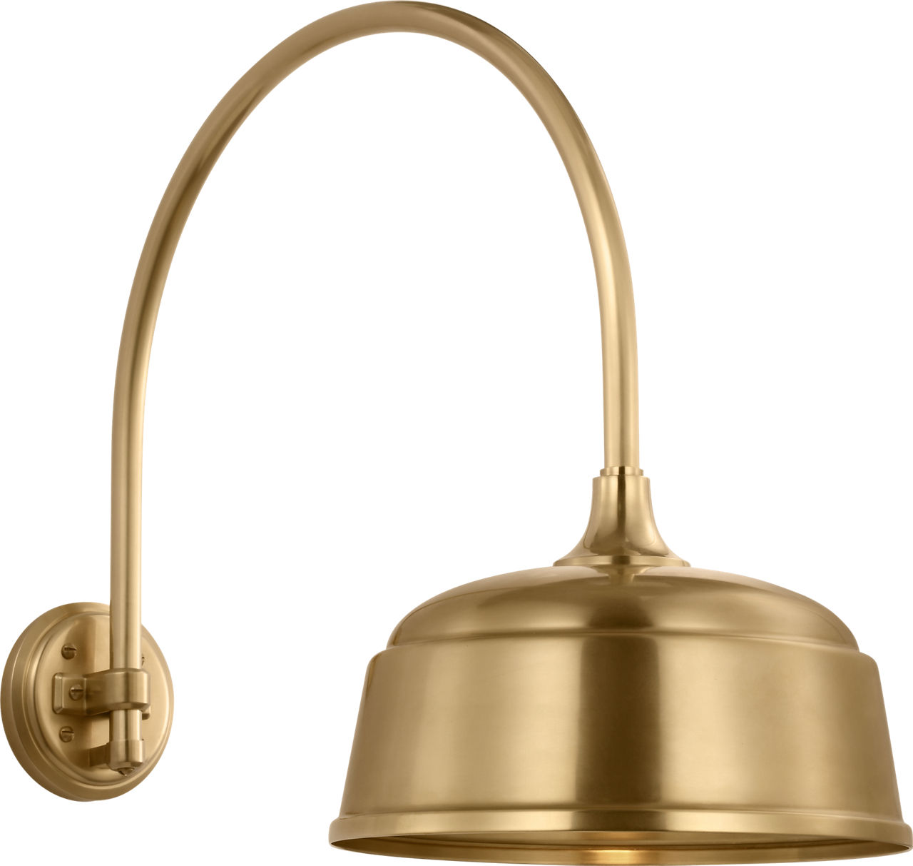 Academy 19.5" Arched Mack Barn Light in Hand-Rubbed Antique Brass with 12.5" Rockhouse Shade
