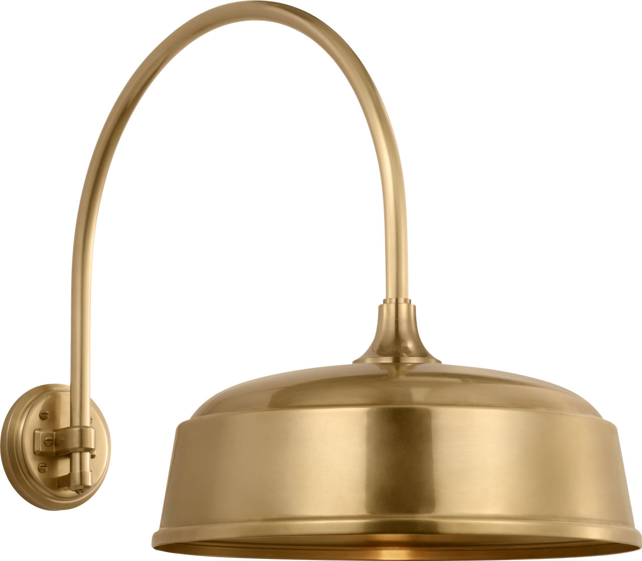 Academy 19.5" Arched Mack Barn Light in Hand-Rubbed Antique Brass with 16" Rockhouse Shade