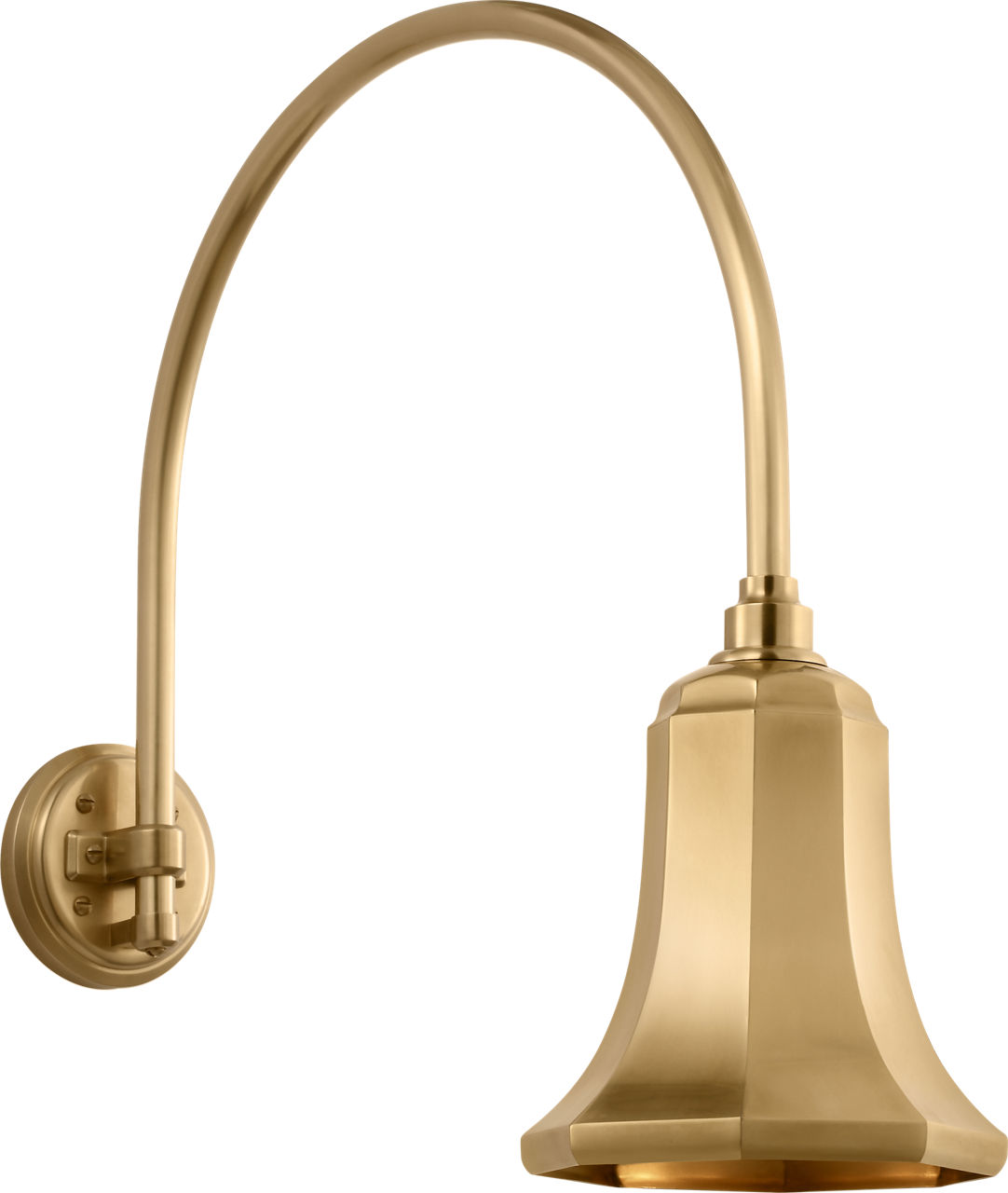 Academy 19.5" Arched Mack Barn Light in Hand-Rubbed Antique Brass with 7.5" Savannah Shade