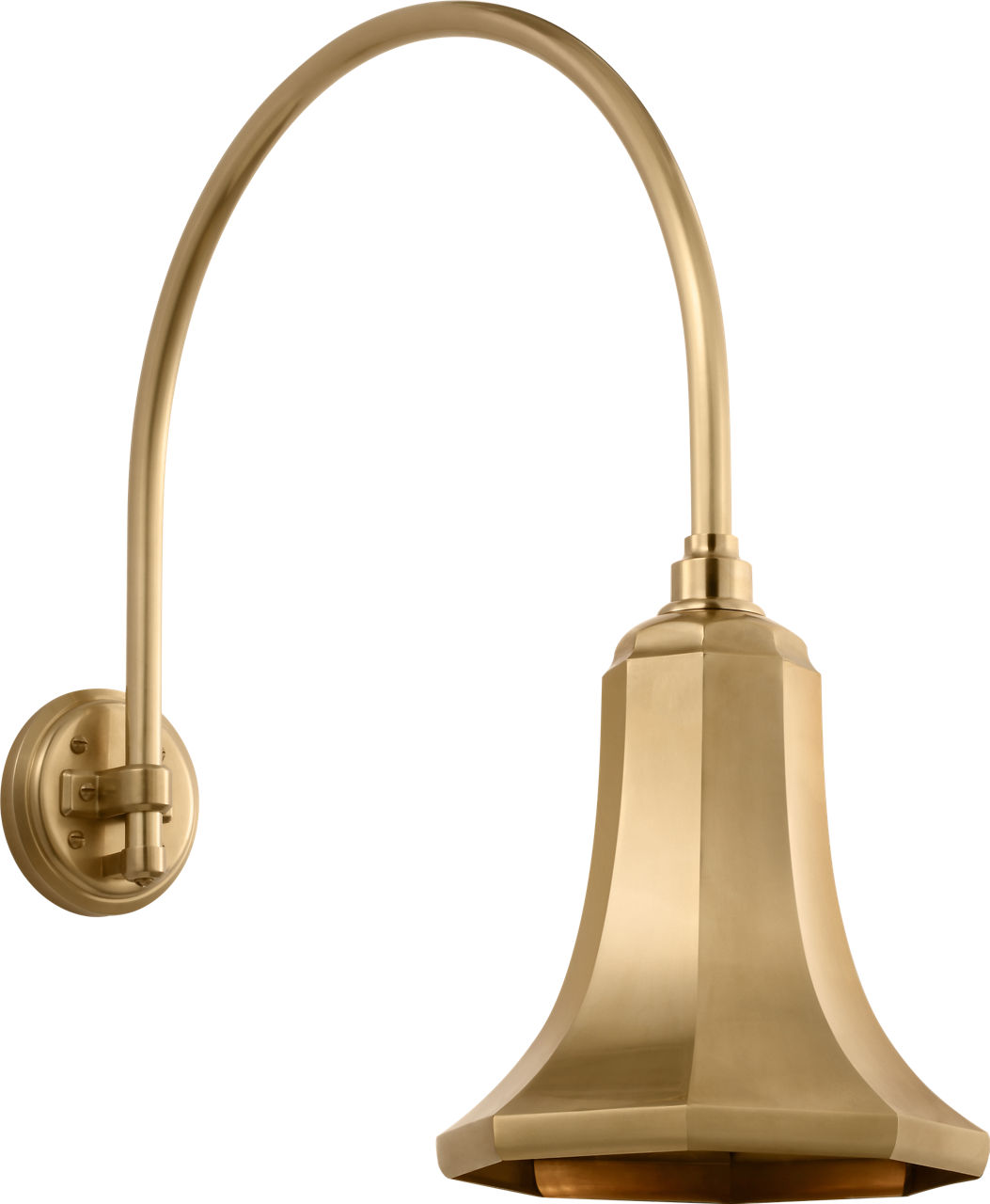 Academy 19.5" Arched Mack Barn Light in Hand-Rubbed Antique Brass with 9.25" Savannah Shade
