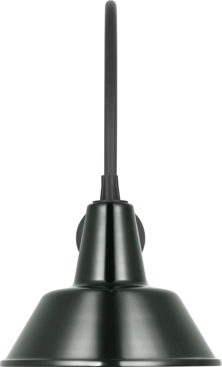 Academy 19.5" Arched Mack Barn Light in Matte Black with 12.5" Green Bowers Shade