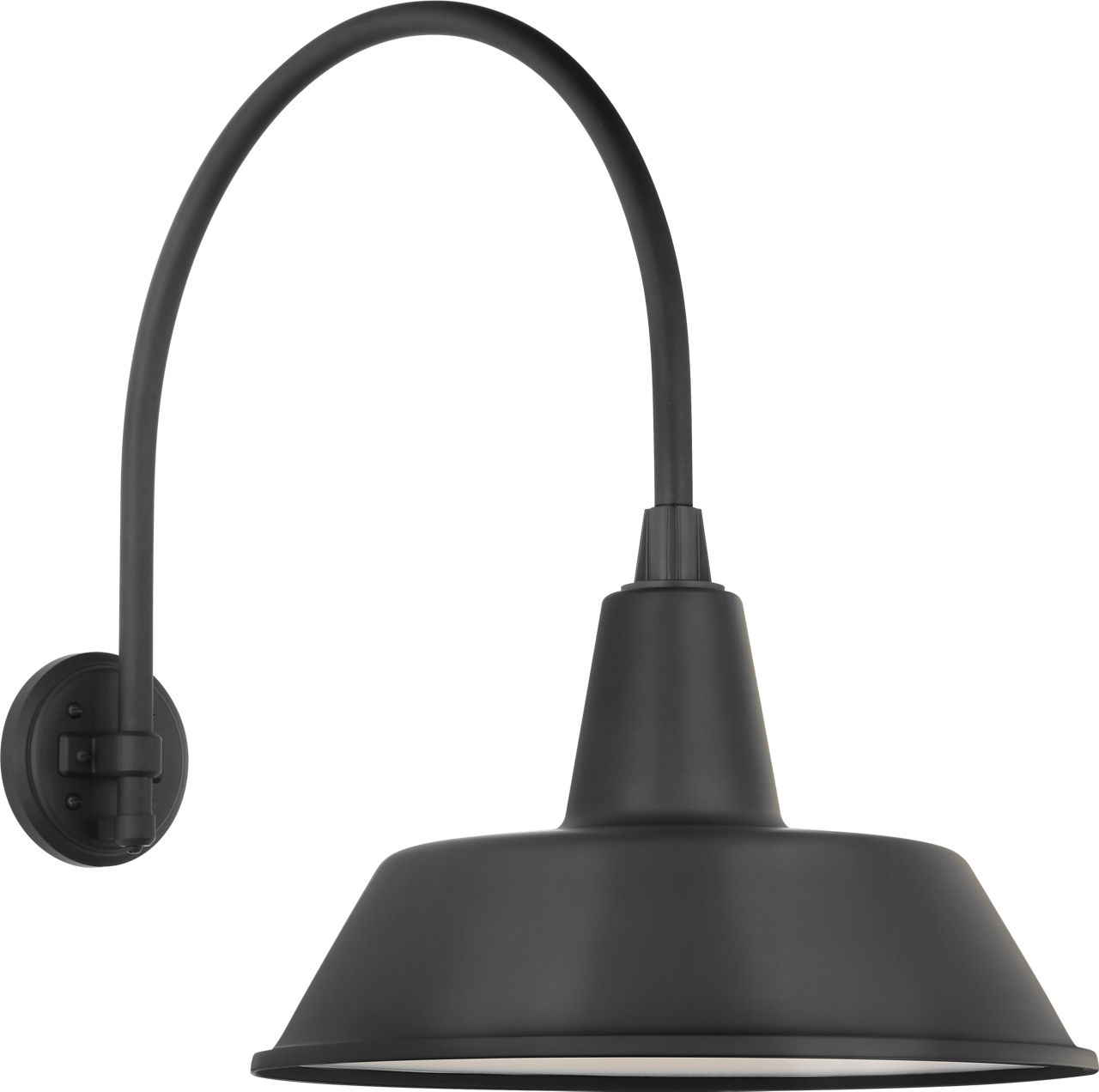 Academy 19.5" Arched Mack Barn Light in Matte Black with 16" Bowers Shade