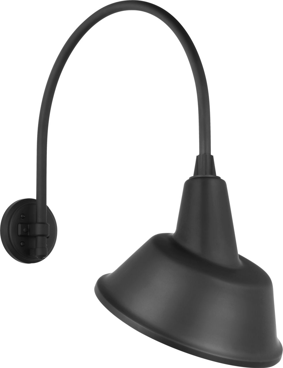 Academy 19.5" Arched Mack Barn Light in Matte Black with 12.5" Tilted Bowers Shade