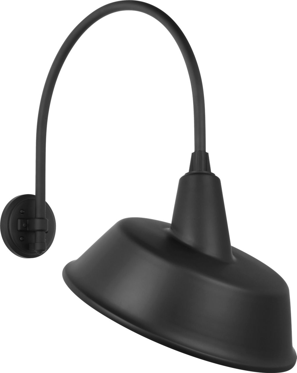 Academy 19.5" Arched Mack Barn Light in Matte Black with 16" Tilted Bowers Shade